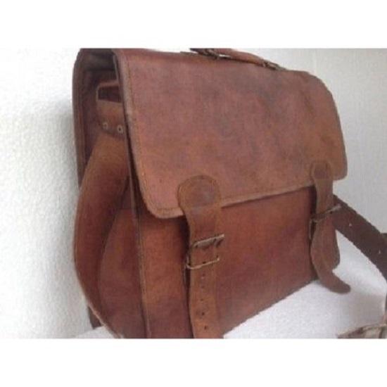 Men's Leather Bag Business Messenger Laptop Shoulder Briefcase Handbag Brown