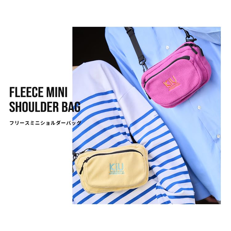Kiu Fleece Mini Shoulder a Fluffy Fleece Shoulder Pouch with and Perfect for Outdoor Magenta Perfect for Fall and Bag, Bag/waist Two-way Pockets.