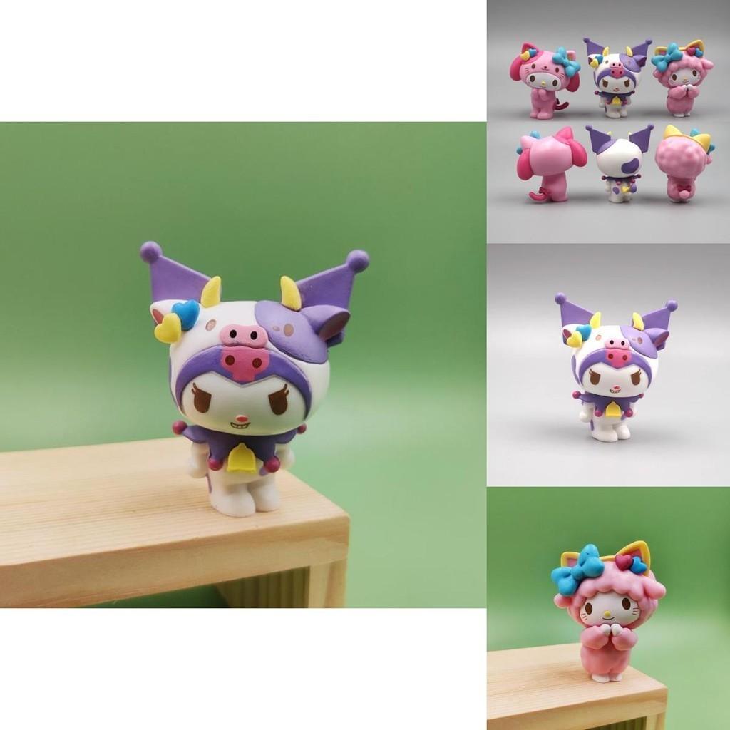 Cute Kuromi My Melody Figure Toy Playset Cake Topper For Diy Accessories