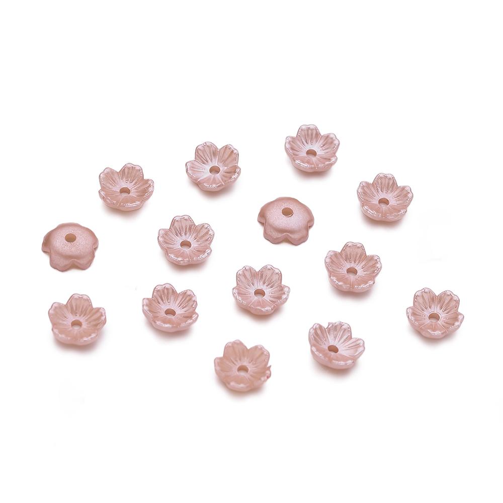 50pcs/Lots ABS Artificial Pearls Flower Beads Caps Spacer Beads for DIY Necklace Bracelet Phone Chain Jewelry Making Accessories