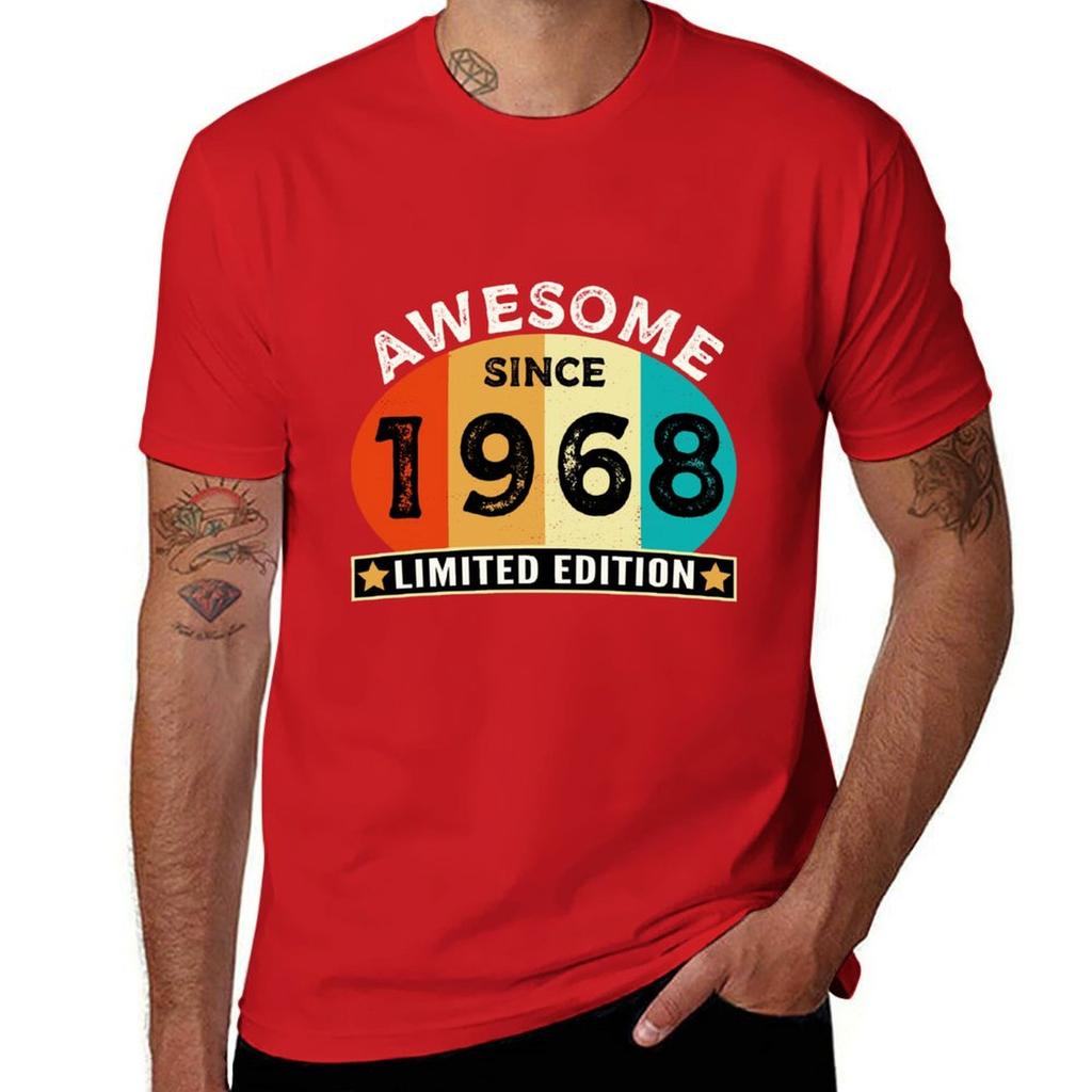 54th Birthday Vintage Awesome Since 1968 Limited Edition T-Shirt Plain Quick Drying Men T Shirt