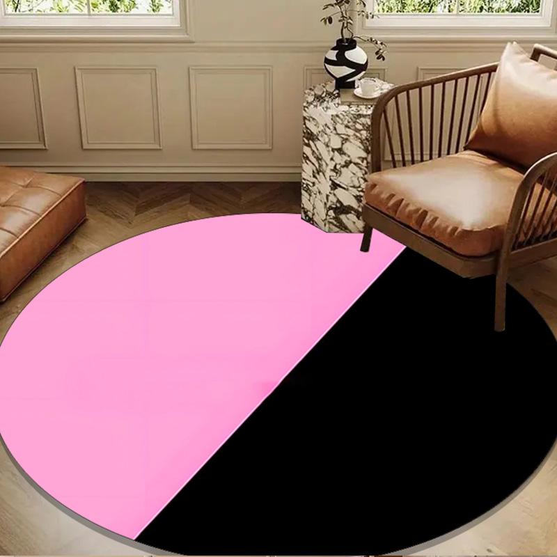 Pink And Black K-pop Round mat, Anti-slip Circle Carpet Chair rug For livingroom,Bedroom, doormat home decor Gift Christmas Gifts