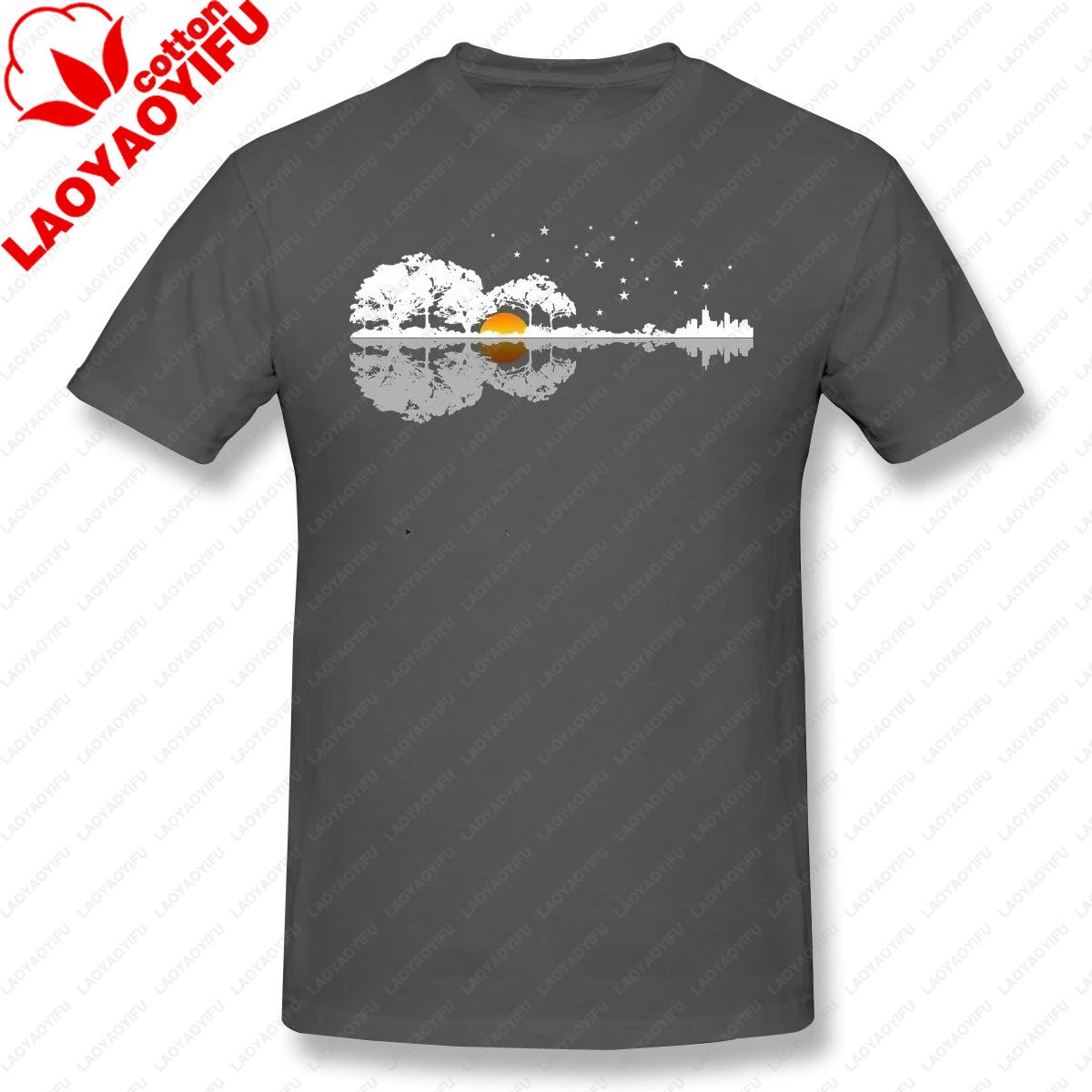 Music Funny Nature Guitar Art Musician T Shirt New Arrival TShirt Fashion Guitar Cotton Shirt for Men Printed Oneck Streetwear 4XL