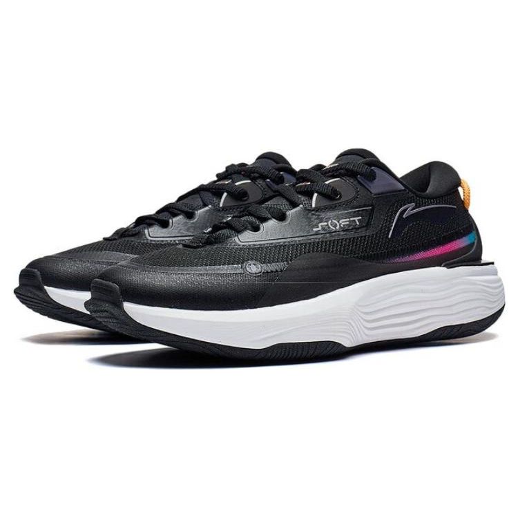 Li Ning Soft Warm Shock Absorbing Durable Low Top Casual Shoes Men Sneakers Black Orange AGLT121-1