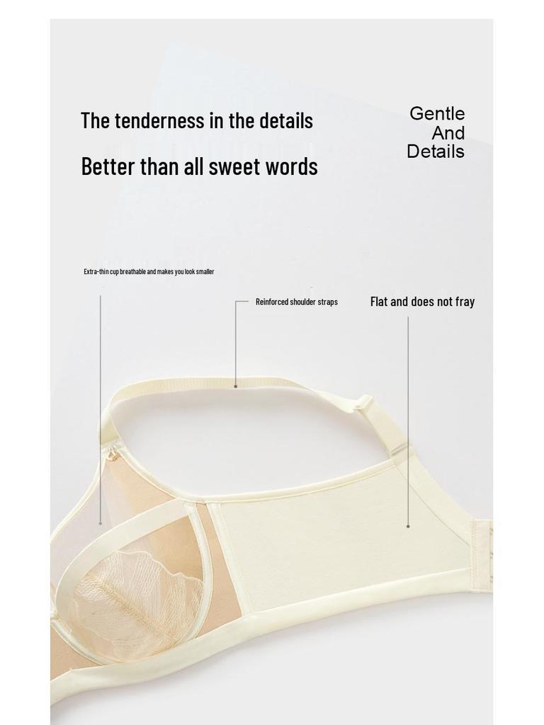Sugar Grain Ultra-Thin Plus Size Bra: Enhances Bust, Gathers Underarm Fat, Prevents Sagging, Sexy Fit for Women