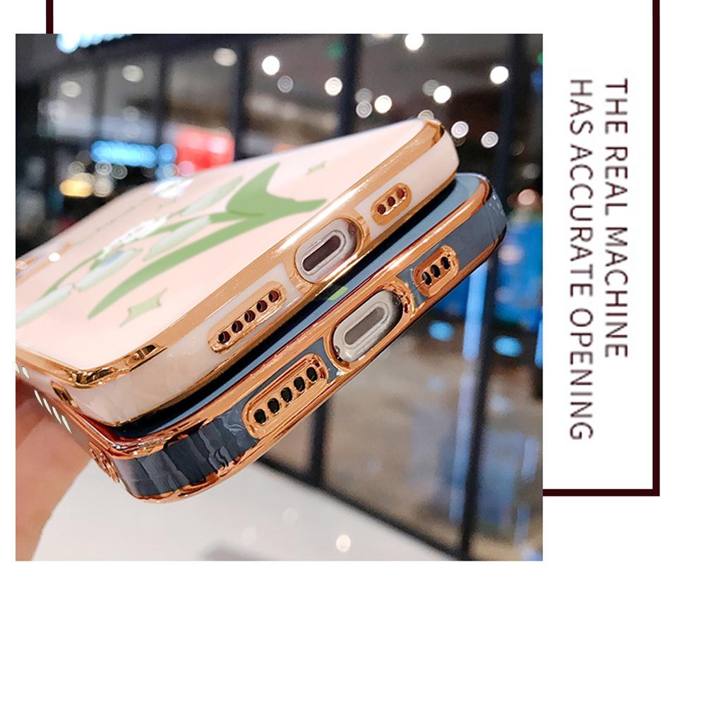 Colorful Printing Patterns Square Edge Pattern Casing Plated Phone Shell Luxury Plating Soft Phone Case for Huawei Honor Xiaomi Redmi