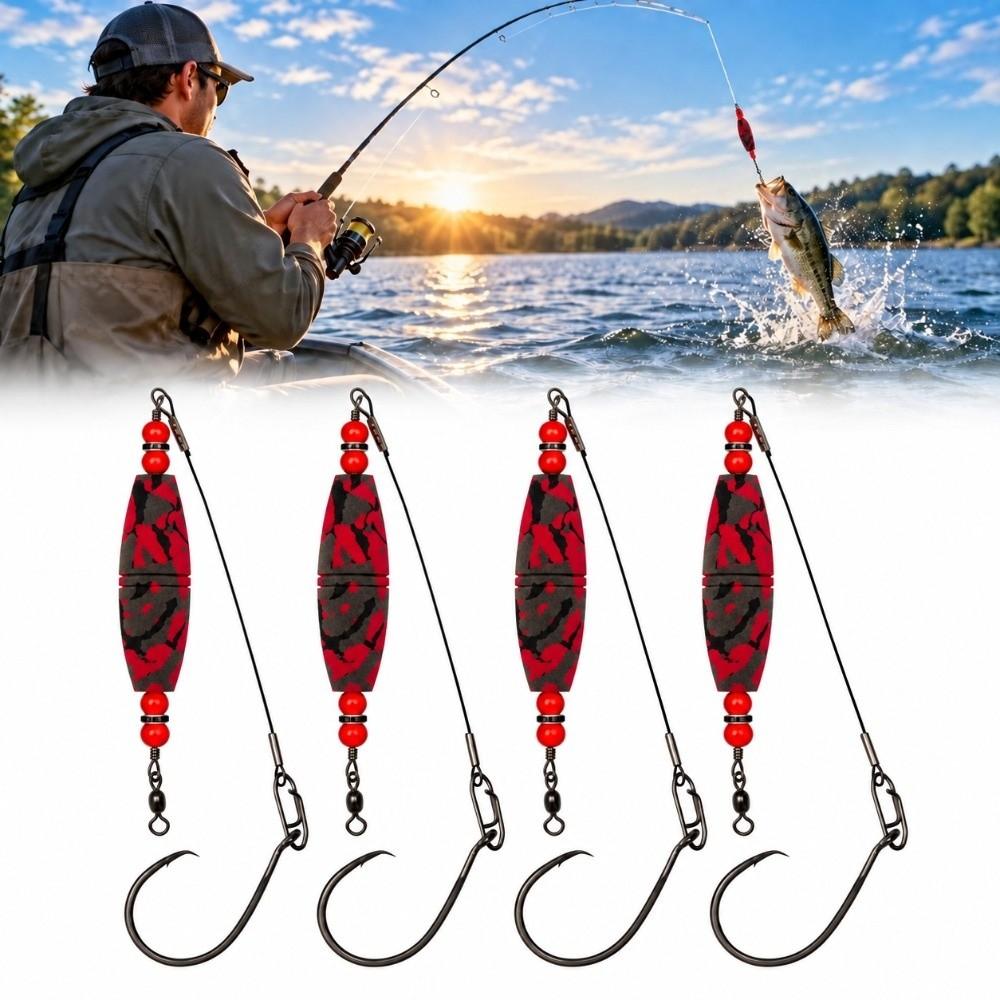 4PCS 2.5 Inch Fishing Bobbers Camouflage Fishing Float Durable Catfish Float Rigs For Anglers
