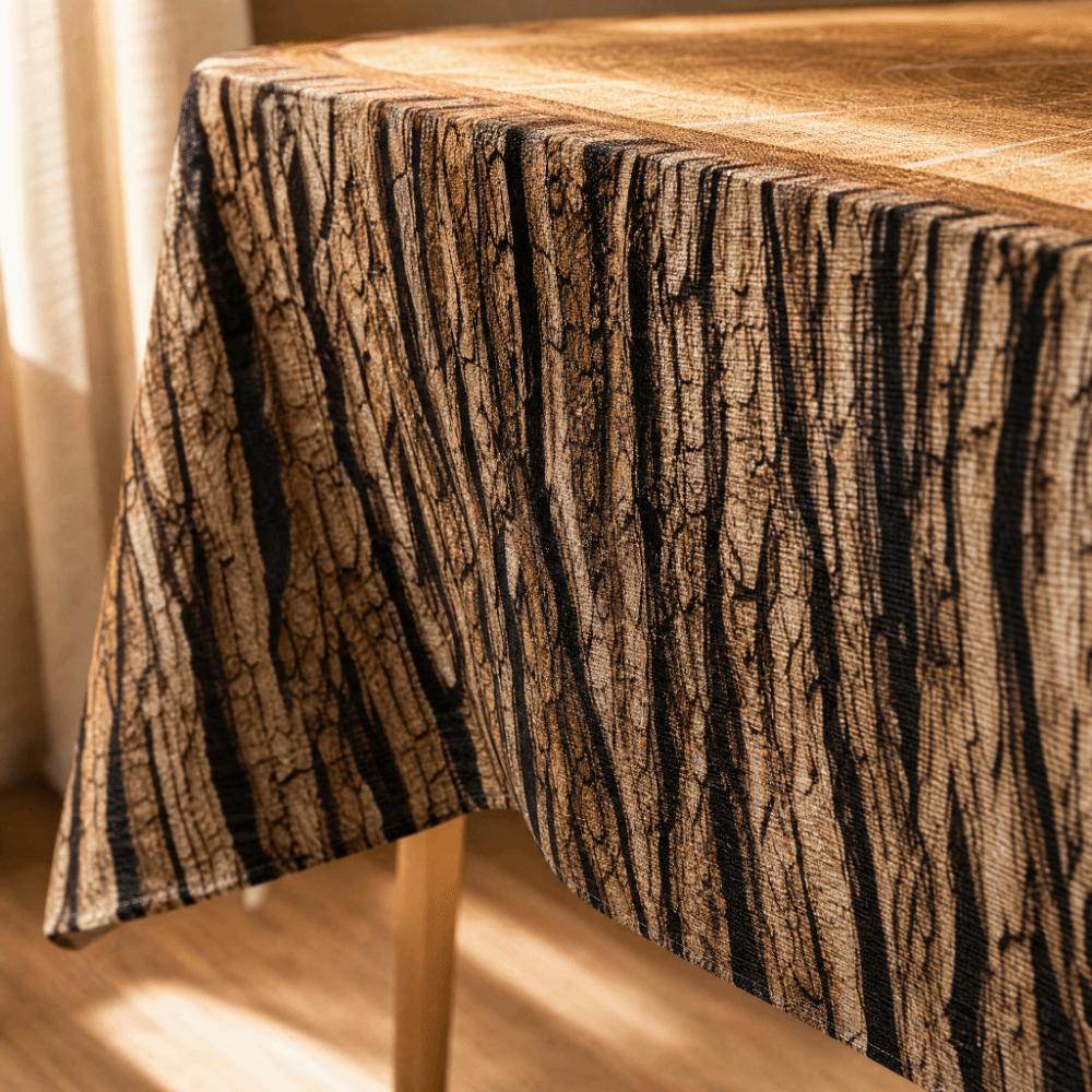 Washable Rectangular Tablecloth Rustic Log Pattern Universal Table Cover  Beauty Massage