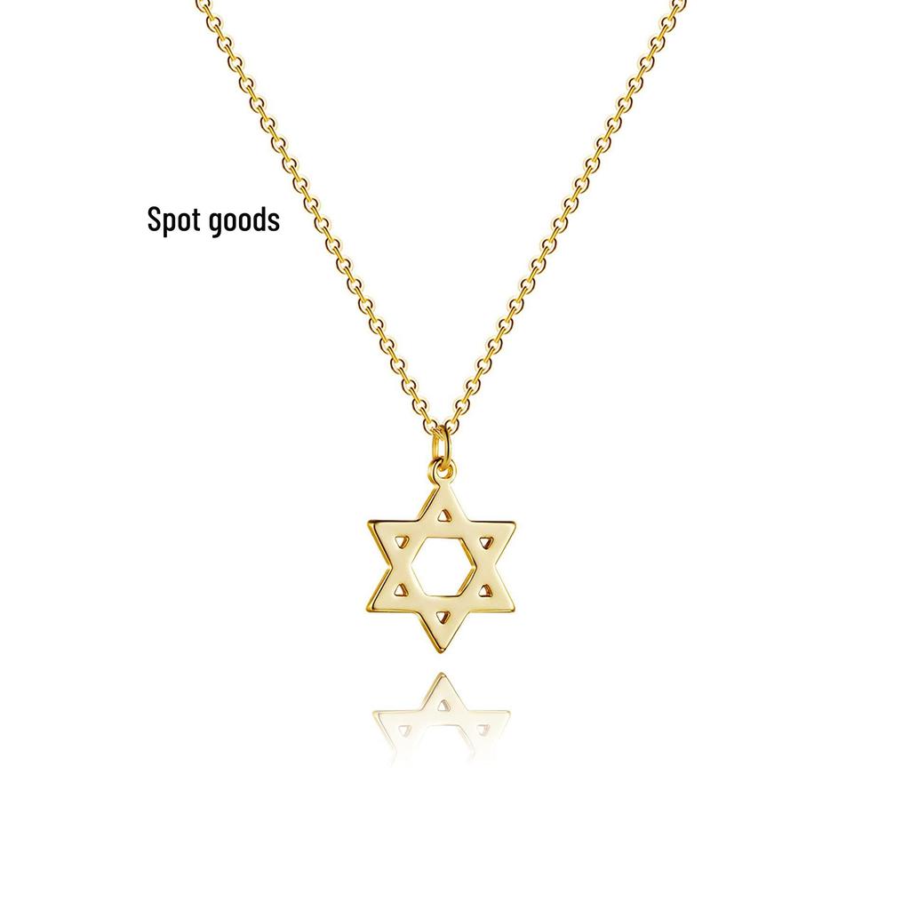 Exquisite Stainless Steel Hexagram and Cross Chain Choker Necklace