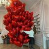 50/100 pezzi  5/10/18 pollici  Palloncini a Cuore Rosso in Foglio San Valentino Atmosfera Romantica Scena Decorazione Sfondo Compleanno Anniversario