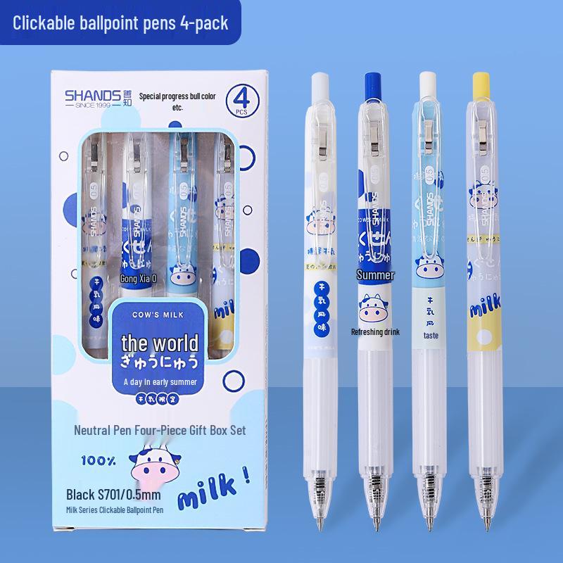Cartoon Black Ink Gel Pen with 0.5mm Bullet Tip for Students