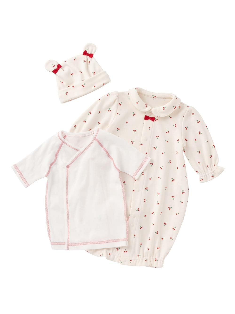 

Красный комплект одежды с вишневым принтом для новорожденного [ANGELIEBE], новорожденный, подготовка, набор из 3 предметов, нижнее белье, принт по всей ткани 2 ярда, шапочка, узор, для мальчиков, для девочек,