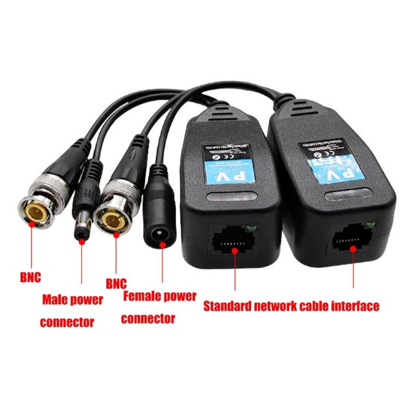Highly Speed Coaxials to Twisted Pair Converters Supports AHDs CVIs TVIs CVBS Signals ABS Construction Easy Installation