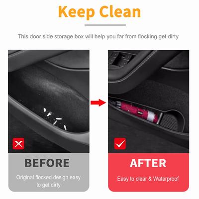 For New Tesla Model Y 2025 2026 Launch Juniper Car Door Side Storage Box TPE Door Storage Organizer Tray Interior Accessories