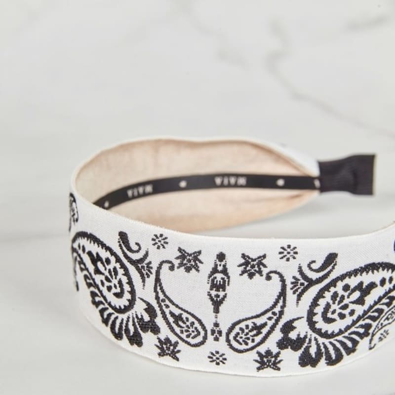 MAIA Paisley Hairband - Plain Black
