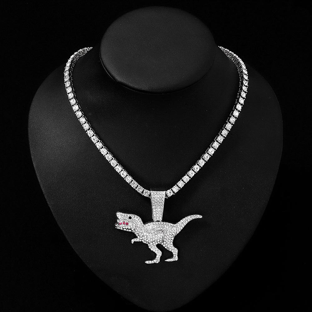 Trendy Alloy Dinosaur Skeleton Pendant, Mysterious Retro Style Necklace, Personalized Men's and Women's Fashion Accessories, Versatile