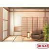 2D Zen Living Room Backdrop, Traditional Japanese Home Scene Background for Relaxation Content