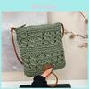 Simple Solid Color Casual Woven Shoulder Crossbody Bags For Summer Beach Vacation Casual Womens Purse