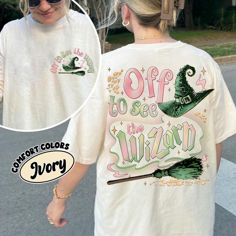 Twosided Wicked Wizard Comfort Bookish Shirt Emerald City Were off Movie Apparel Dark Acedemia Unisex Y2K Shirt Streetwear S