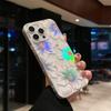 For iPhone 16 Pro Case Compatible with MagSafe Laser Flower PC+TPU Clear Phone Cover