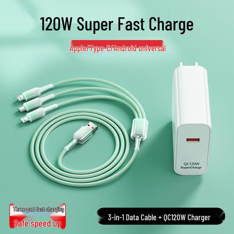 3-in-1 Fast Charging Cable for Apple, Huawei, Xiaomi Devices