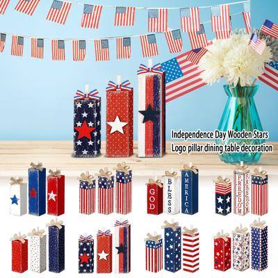 American Independence Day Wooden Star Sign Standing Table Decoration