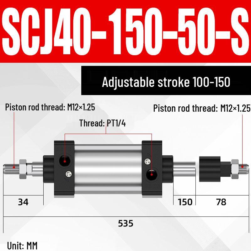 SCJ Adjustable Stroke High Thrust Pneumatic Cylinder SCJ32-160