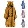Women Christmas Casual  Print Hooded Long Sleeve Pocket Shirt Top
