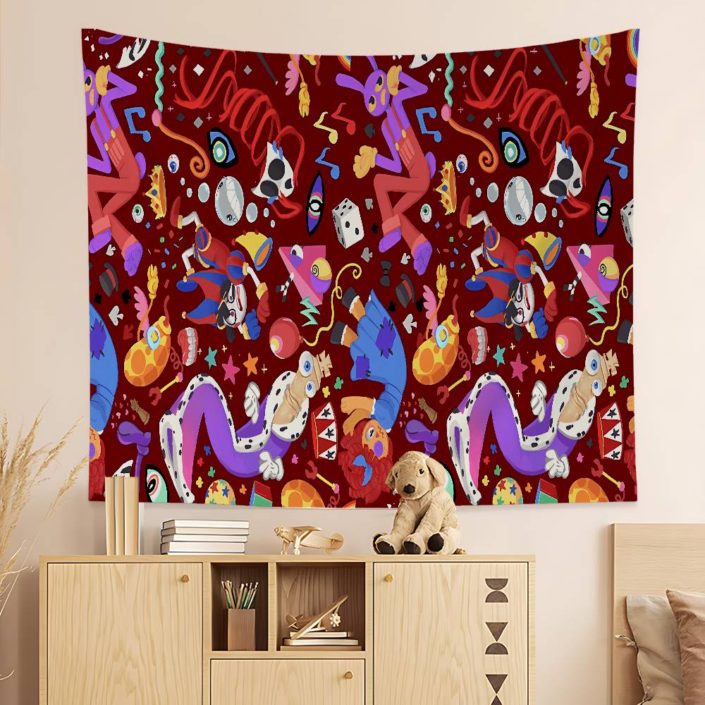 LE CIRCLE NUMÉRIQUE INCROYABLE Dessin Animé Tapisserie Colorée Accrochage Mural Hippie Fleur Tapis Muraux Décor de Dortoir Art Mural Décor