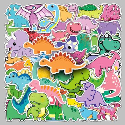 50 Niedliche Dinosaurier-Cartoon-Aufkleber - Wasserdicht für Gepäck, Skateboards, Laptops, Tablets und Tassen