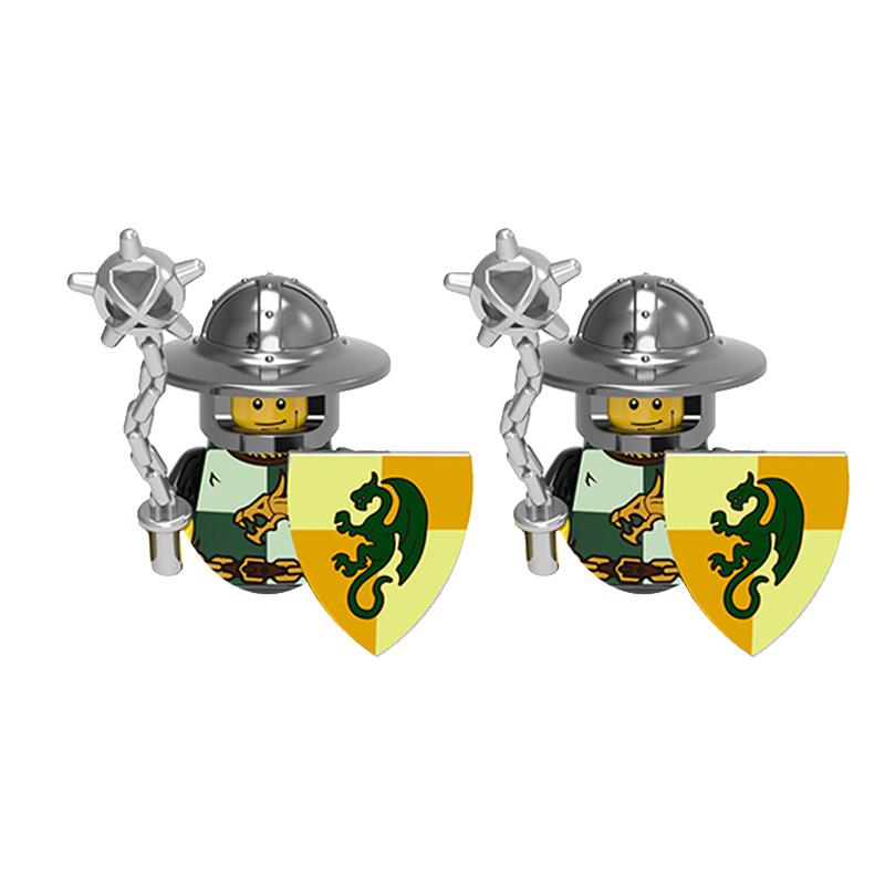 

Medieval Ancient Military Figures Dragon Country s Soldier Green Dragon Knight Small Particles Building Block Model Children Toy