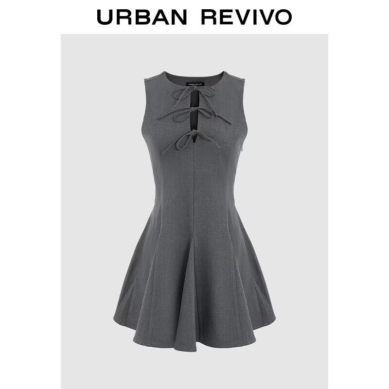 

UR 2026 Charming Gray Bowknot Short Dress S