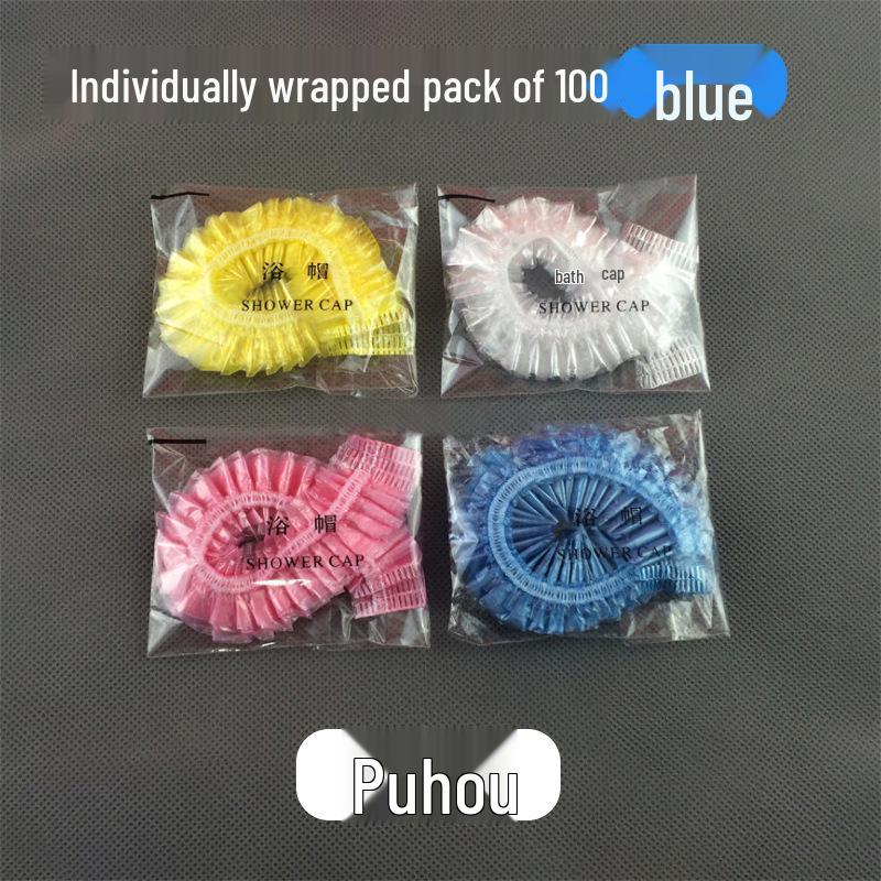 Hochdruck Einweg-Duschhaube - Transparent gestreiftes dickes PE-Plastik für Salon- & Hotelgebrauch