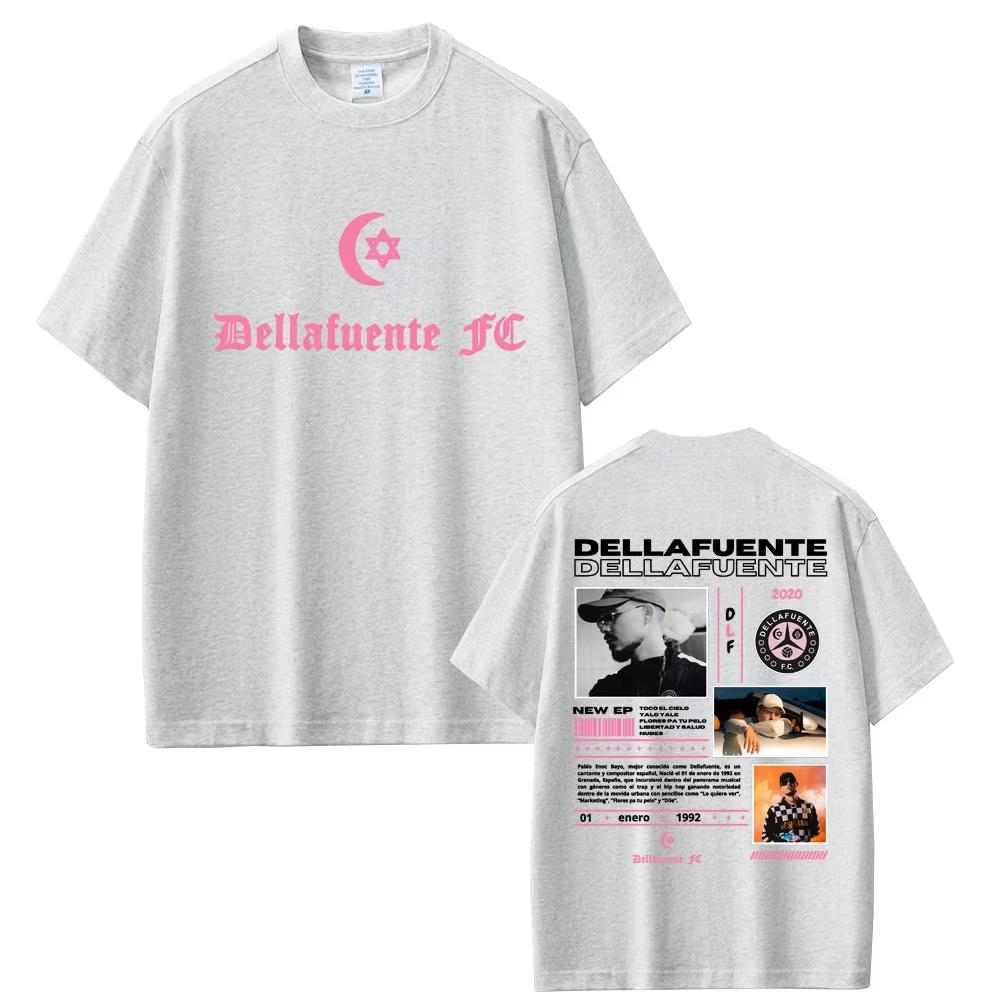 Dellafuente 2025 Music Album Double Sided Print T-shirt Fan Gift Men's Women Fashion Casual Cotton T Shirts Male Vintage Tshirt