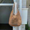 Korean Style Hollow Out Large Capacity Grass Woven Armpit Simple and Versatile Tote Single Shoulder Beach Weaving Vacation Beach