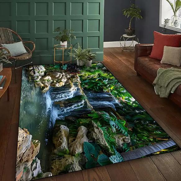 3D Visual Illusion Ocean Scenery Floor Mat Living Room Bedroom Kitchen Bathroom Home Decor Gifts Beach Carpets Room Decoration