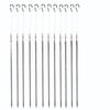 12PCS Stainless Steel BBQ Skewers Hooked Handle Grill Skewers Kabob Sticks  Vegetable Skewering