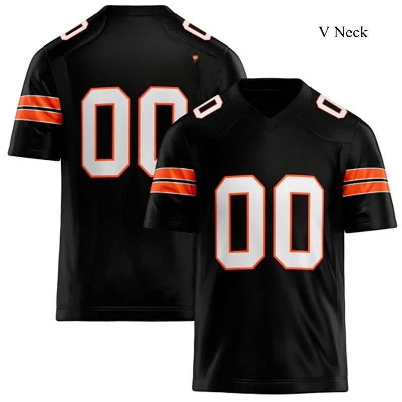 Rugby T-shirt Personalized V Neck Black Mens Sports T Shirt Loose Quick Dry Team Uniforms