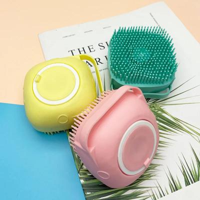 Köpek Banyo Fırçası Evcil Hayvan Masaj Fırçası Şampuan Dağıtıcısı, Yumuşak Silikon Fırça Kauçuk Kıl Evcil Hayvan Aksesuarları Köpek Bakım Fırçası için