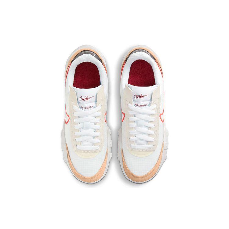 Nike Waffle Racer 2X Weiß Helles Karmesinrot Damen Sneaker Team-Rot CK6647-101
