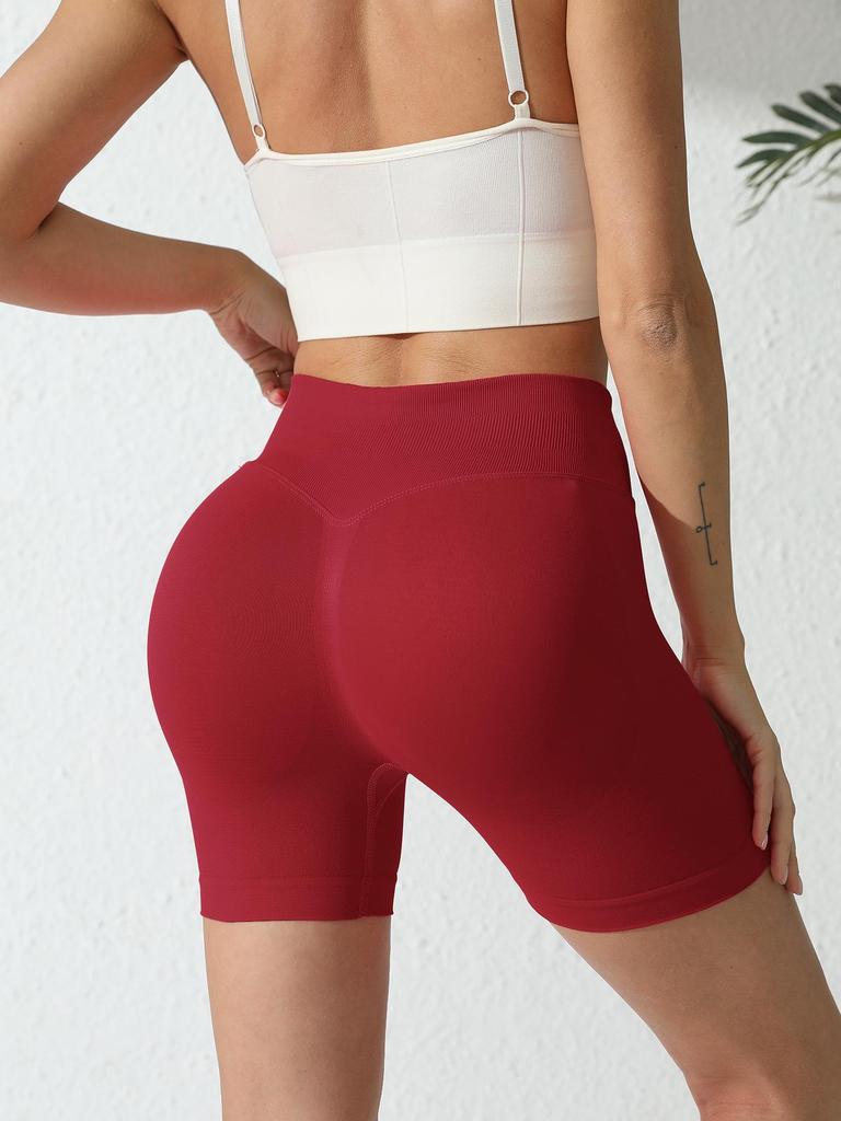 Shorts de Yoga Taille Haute Sans Coutures - Respirants, Remonte-Fesses, Pantalons de Fitness Ventre Plat