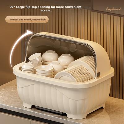 Abtropfbarer Küchenbesteckhalter Abgedeckter Essteller Tasse Geschirr Löffel Gabel Korbständer Hochkapazitives Trockengestell