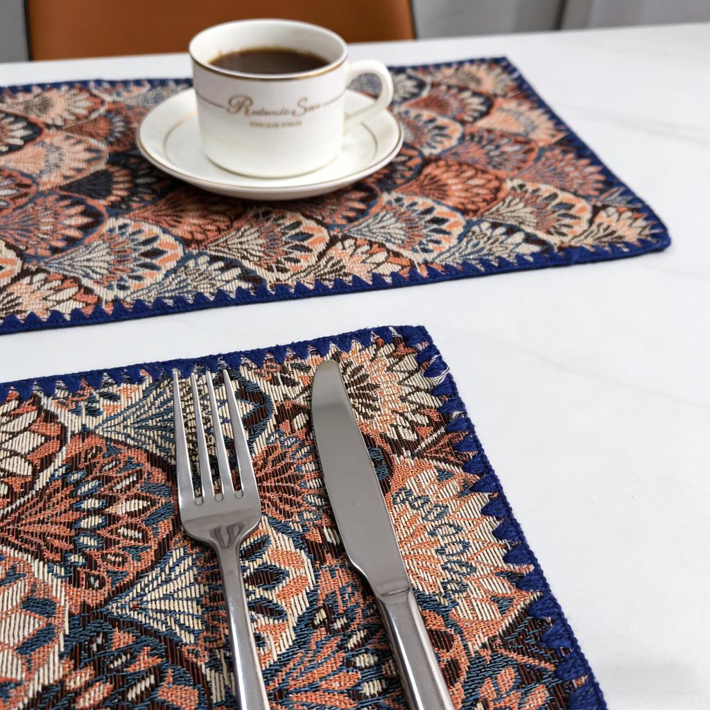 12x18 Inch Washable Cotton Linen Non-Slip Table Pads Easy Care Durable Home Kitchen Restaurant Party Decor Placemats