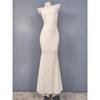 Foreign Trade Order Lu's New Simple Backless Sheath Fishtail White Light Wedding Dress Cocktail Party Formal Dress Dress