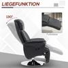 Recliner, reclining function, leather look, footrest, up to 150 kg, 78 x 80 x 109 cm, Black