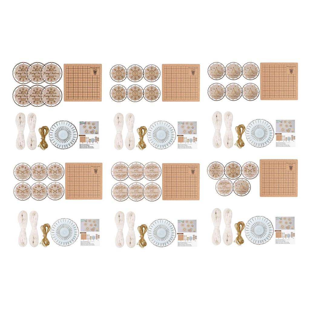 Wood Slices DIY Crafts Kit for Xmas Decor Ornaments DIY Macrame Wall Hanging