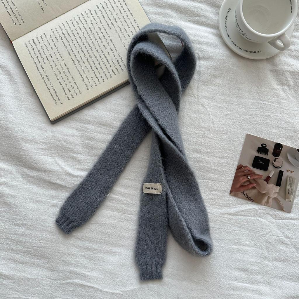 Solid Color Knitted Scarf Scarf Women's Decorative Versatile Knitted Scarf