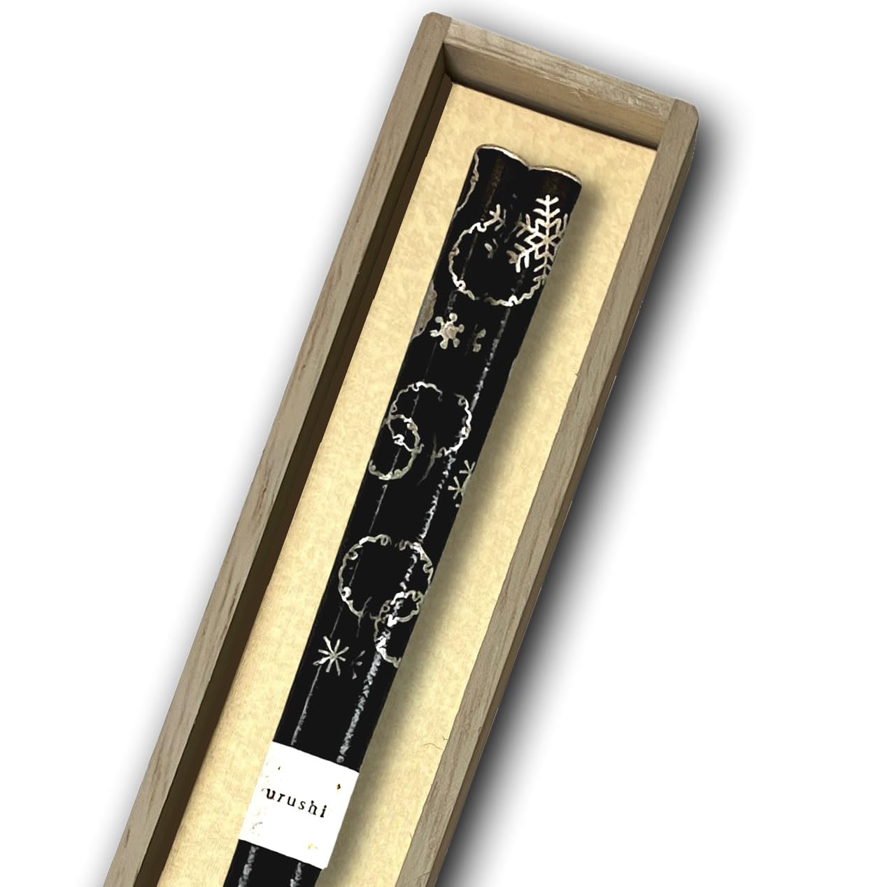 Hashimoto Kosaku Lacquerware Shop, Five Colors of the Four Seasons, 1 Pair, Black, Noto Hiba Lacquer Chopsticks, in Paulownia Wood Box, Made in Wajima