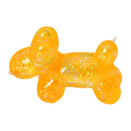 Glitter Balloon Dog Squeeze Toy, Stress Relief Transparent Dog Sensory Toy, Soft Stretchy Animal Shape Fidget Toy for Home Office Classroom