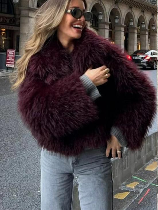 Women's Eco-friendly Faux Fur Coat - Autumn/Winter Celebrity Fashion 